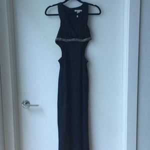 BCBGeneration beaded accent cut out evening gown